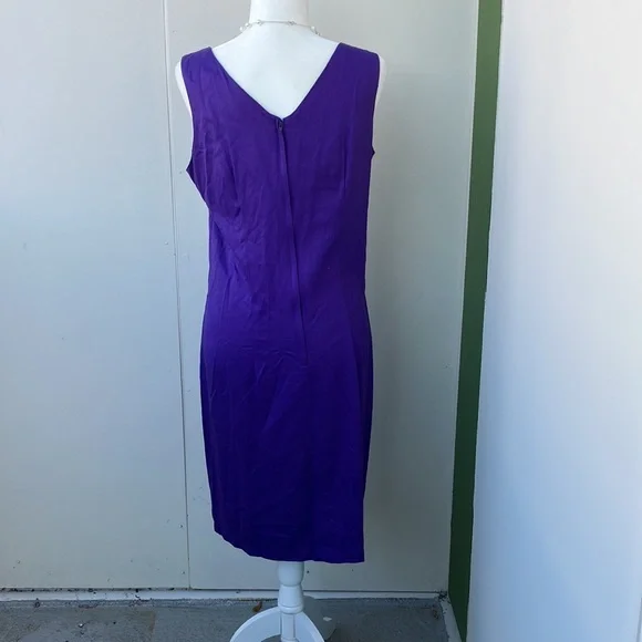 Vintage 80s 90s Purple Sheath Dress - Picture 2 of 5